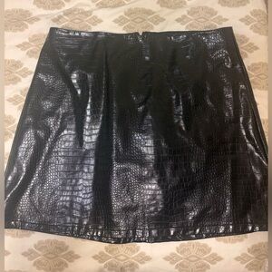 Faux leather croc miniskirt